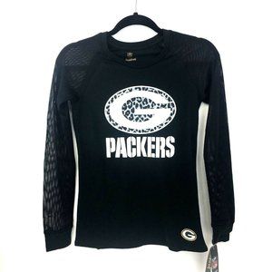 Green Bay Packers Juniors X-Small Mesh Long Sleeve Shirt NFL Football NWT NEW